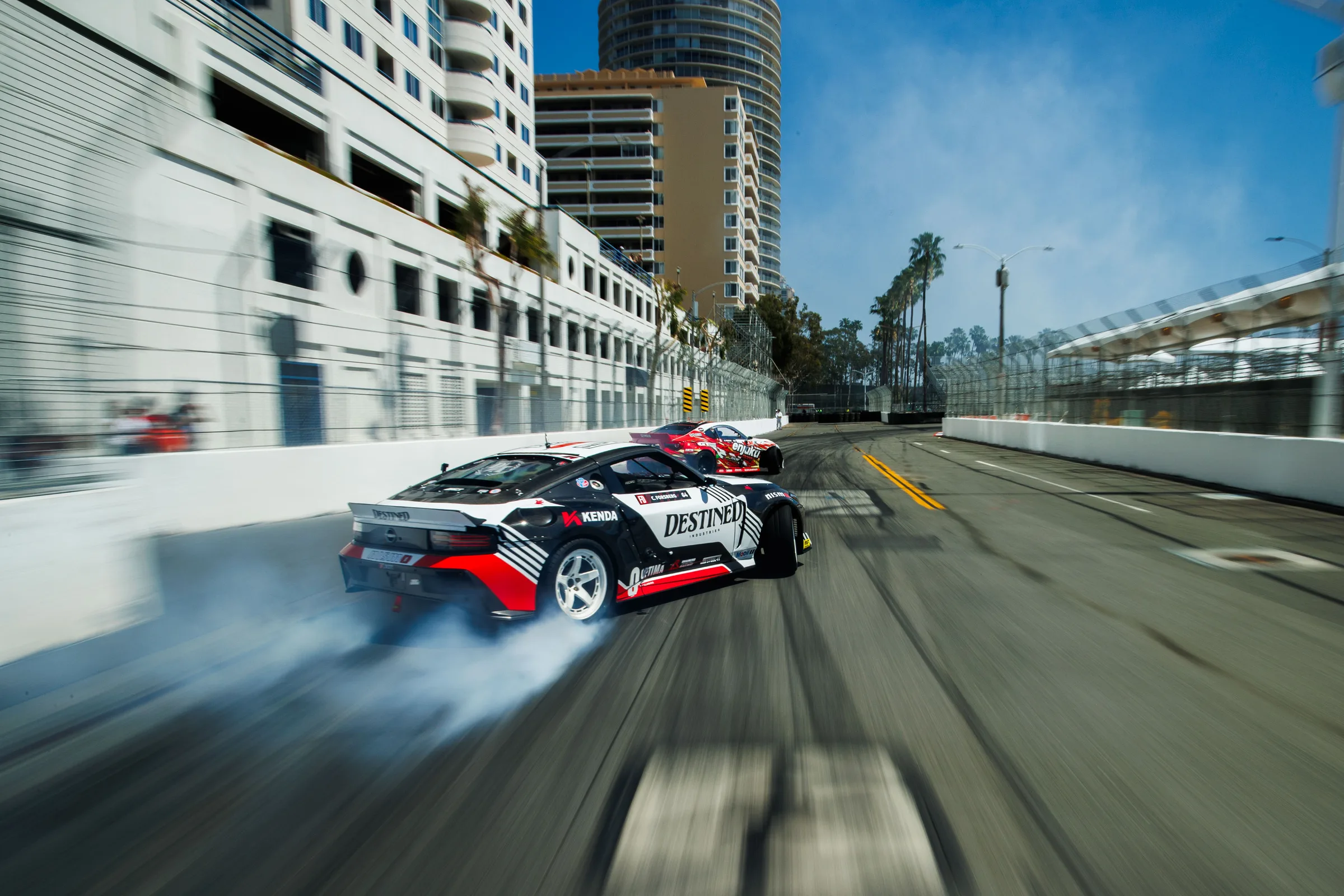 Tandem drift chase on track