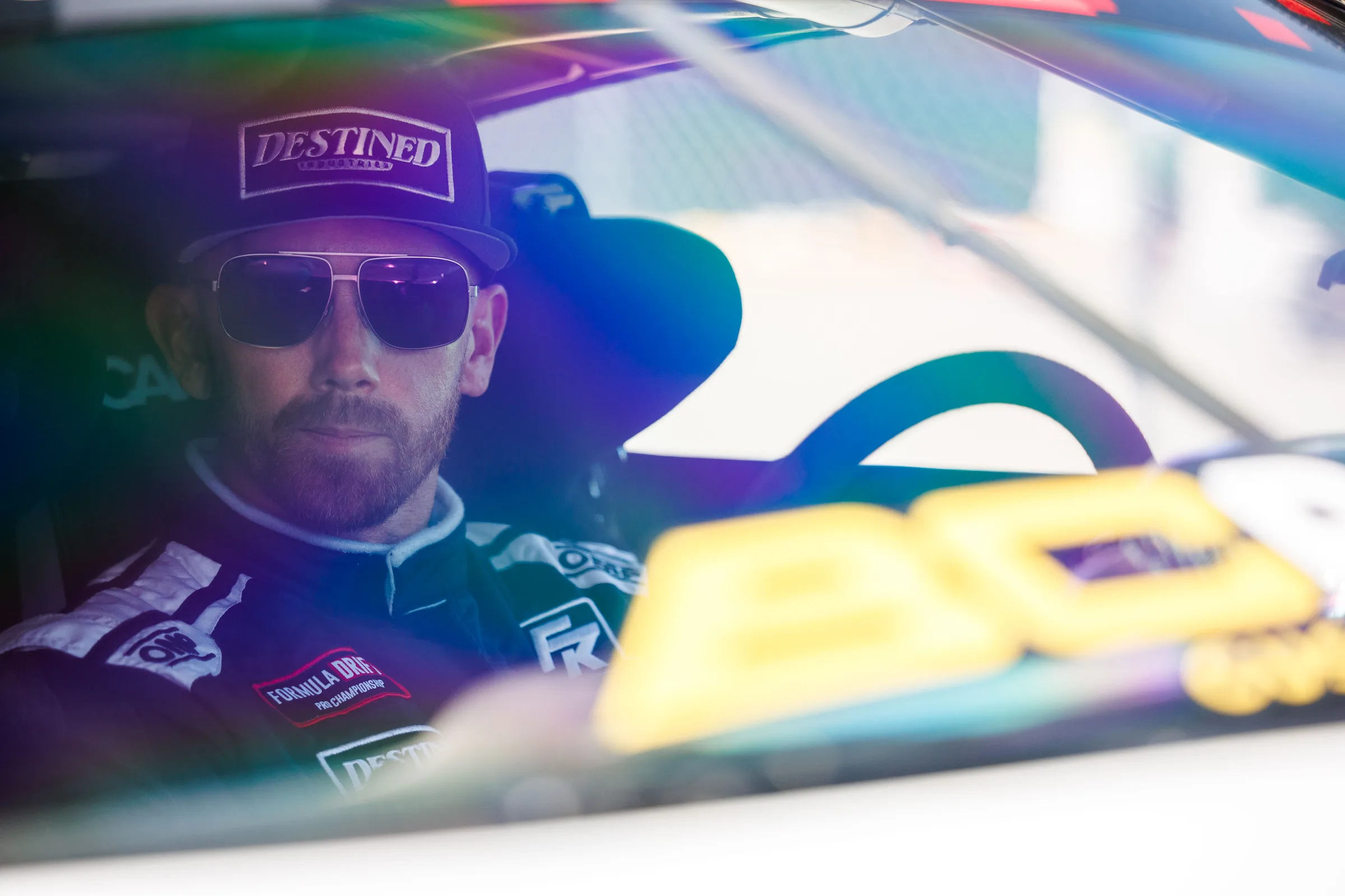 Driver portrait through windshield